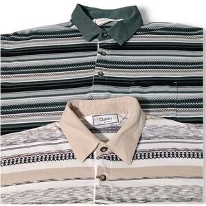 Palmland‎ Polo Shirt Men XLT Multicolor Lot 2 Short Sleeve Golf Striped Pocket